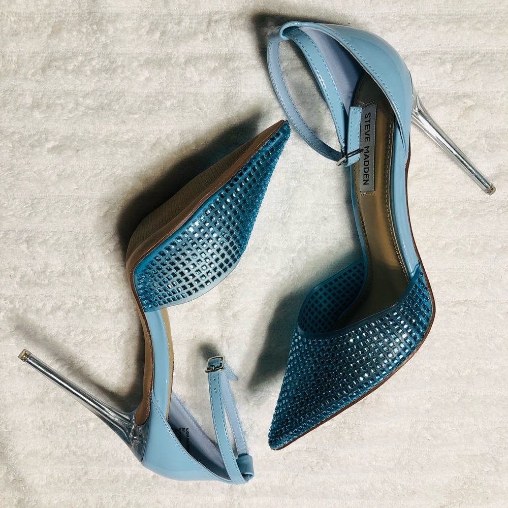Steve Madden Alisha Pump/ light Blue Pointy Stiletto Heels. Size 8 - Picture 10 of 16